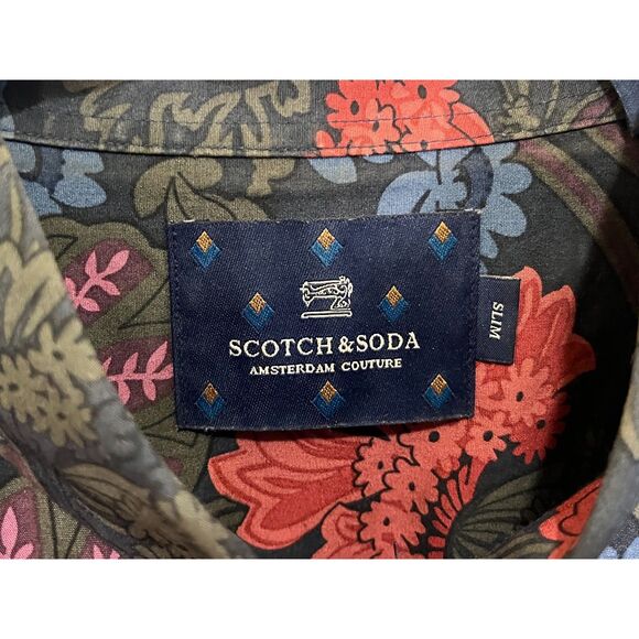 Scotch & Soda Multicolor Floral Long Sleeve Button Up Shirt Top Mens Size Large - Picture 4 of 11